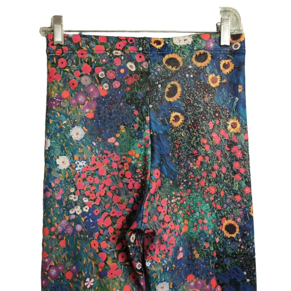 BlackMilk Multi-Color Floral Vibrant Art Inspired Leggings Pants M - Picture 3 of 9
